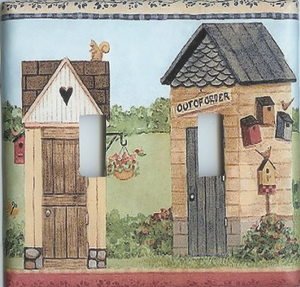 Country outhouses custom double light switchplate cover switch plate