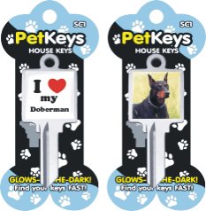 Klinky Doberman pet dog house key blank 822-sc1