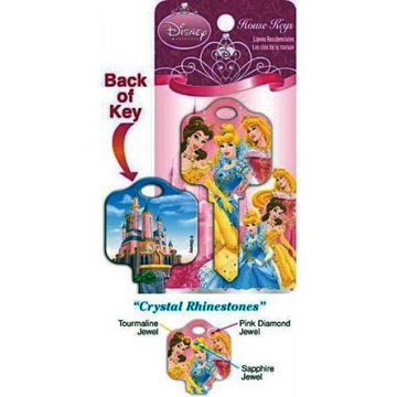 Disney Princess 3 Crystal Rhinestone Kwikset KW1 House Key D49-KW1