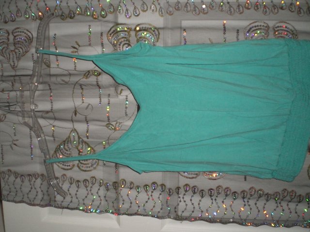 Teal sleeveless Express shirt