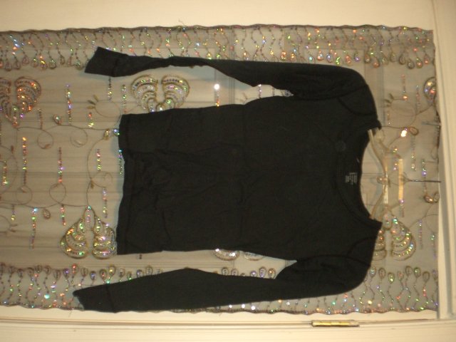 Black small Cotton long sleeve shirt