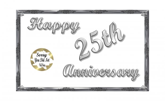 12 - 25th Silver Anniversary Favors Scratch Off Game Tickets PERSONALIZED
