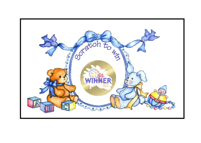 12 Baby Boy Shower Party Favors Scratch Off Game Tickets PERSONALIZED