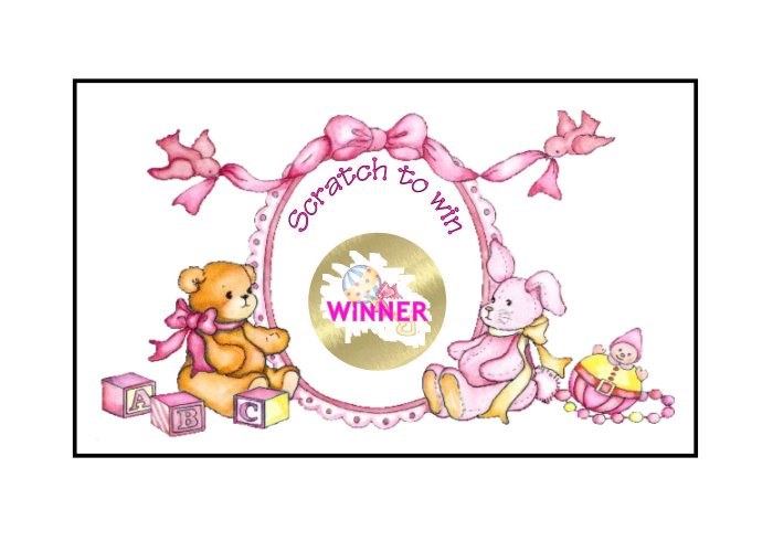 12 Baby Girl Shower Party Favors Scratch Off Game Tickets PERSONALIZED