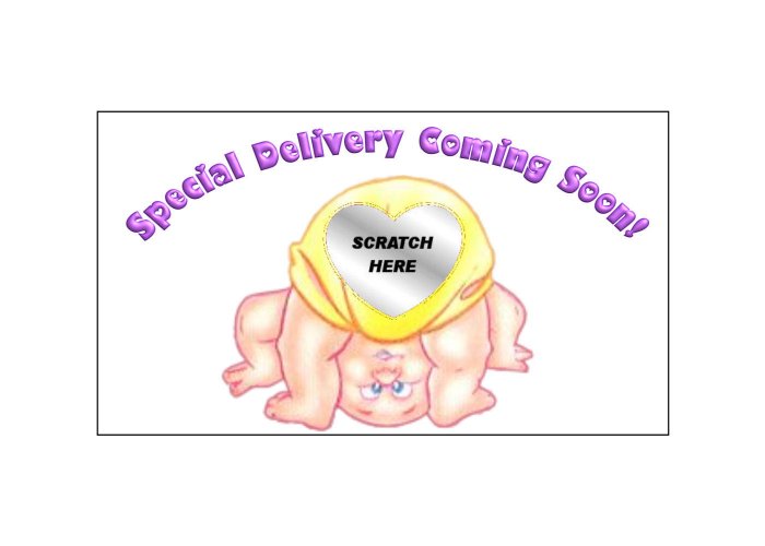 12 Special Delivery Baby Shower Party Favors Scratch Off Game Tickets PERSONALIZED