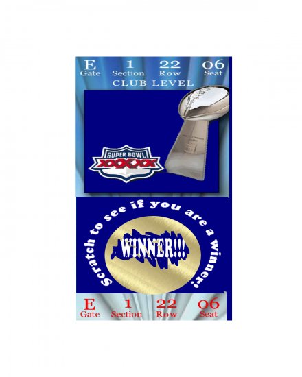 12 Football SUPERBOWL TICKETS Gameday or Birthday Favors Scratch Off Game Tickets
