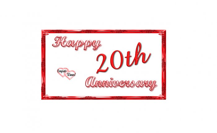 12 - 20th Anniversary Favors Scratch Off Game Tickets Red