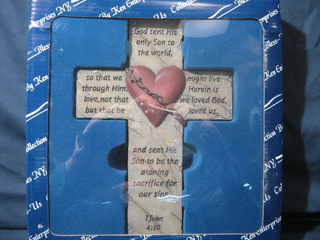 Cross Bless-Us Collection Heart 1 John 4:10 God Sent His Son #007637