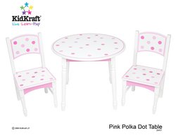 Pink Polka Dot Table and Two Chair Set