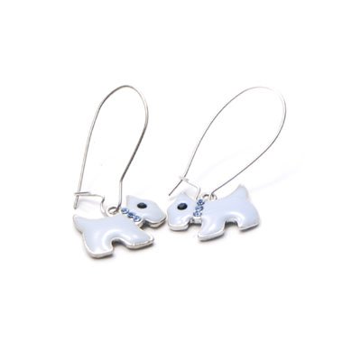 exsj1001 White Dog Earring
