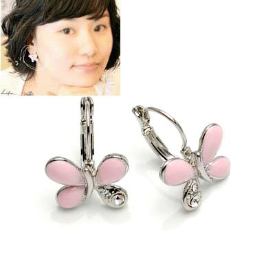 exsj1016 Pink Butterfly Earring
