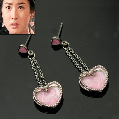 exsj1063 Pink Heart Earring