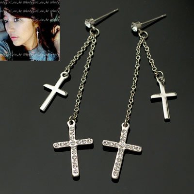 exsj1076 Double Cross Earring