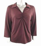 Stretch Knit V-neck Top (Plus Size)-0050BR-JA004-b2b