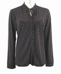 Polka-Dot Print Stretch Knit Shirt (Plus Size)-0208BK-JA304-b2b