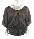 Shimmery Stretch Knit Top (Plus Size)-0226BK-JA104-b2b