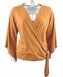 Stretch Knit Surplice V-neck Top (Plus Size)-1001CM-BB204-b2b