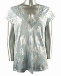 Stretch Knit V-neck Top (Plus Size)-4512JD-ES529-b2b