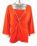 Stretch Knit V-neck Top (Plus Size)-4466RS-ES208-b2b