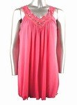 Stretch Knit V-neck Top (Plus Size)-4290PN-ES224 -b2b