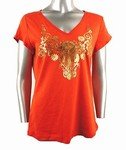 Stretch Cotton Print Top (Plus Size)-4165RS-ES204-b2b