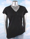 Stretch Knit V-neck Top (Plus Size)-3070BK-LZ004-b2b