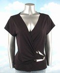 Stretch Knit Surplice Top (Plus Size)-2080BK-BB104-b2b