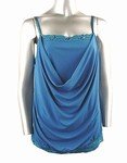 Stretch Knit Cowlneck Top (Plus Size)-4579BL-ES314-b2b