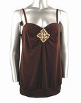 Stretch Knit Strap Top (Plus Size)-4582BR-ES156-b2b
