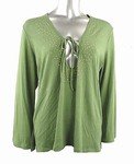 Stretch Knit Keyhole Top (Plus Size)-4644GN-ES528-b2b