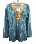 Stretch Knit V-neck Top (Plus Size)-4895TL-ES529-b2b