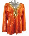 Stretch Knit V-neck Top (Plus Size)-4895RS-ES529-b2b