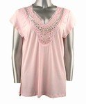 Stretch Knit V-neck Top (Plus Size)-4785PN-ES157-b2b