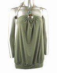 Stretch Knit Halter Top (Plus Size)-4716GN-ES106-b2b