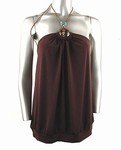 Stretch Knit Halter Top (Plus Size)-4716BR-ES106-b2b