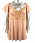 Stretch Knit V-neck Top (Plus Size)-4696TN-ES207-b2b
