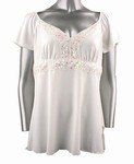 Stretch Knit V-neck Top (Plus Size)-4696IV-ES207-b2b