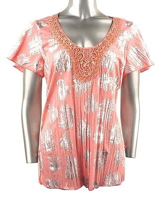 Stretch Knit V-neck Top (Plus Size)-4962PN-ES529-b2b