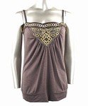 Stretch Knit Strap Top (Plus Size)-7189GR-JA004-b2b