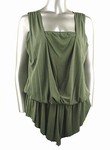 Stretch Knit Surplice Top (Plus Size)-9561GN-ZE134-b2b