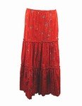 Crinkled Poly-Cotton Tier Skirt (Plus Size)-1786RS-ES304-b2b