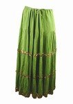 Pleated Cotton Tier Skirt (Plus Size)-6056GN-IN004-b2b