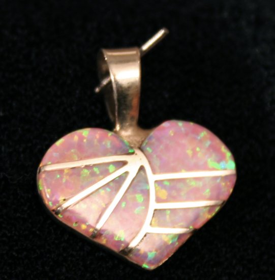 Pink Opal Heart Handmade Indian Pendant-9