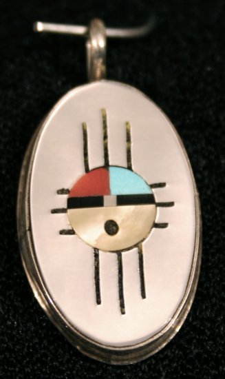 New Mexico Flag Handmade Indian Pendant-21