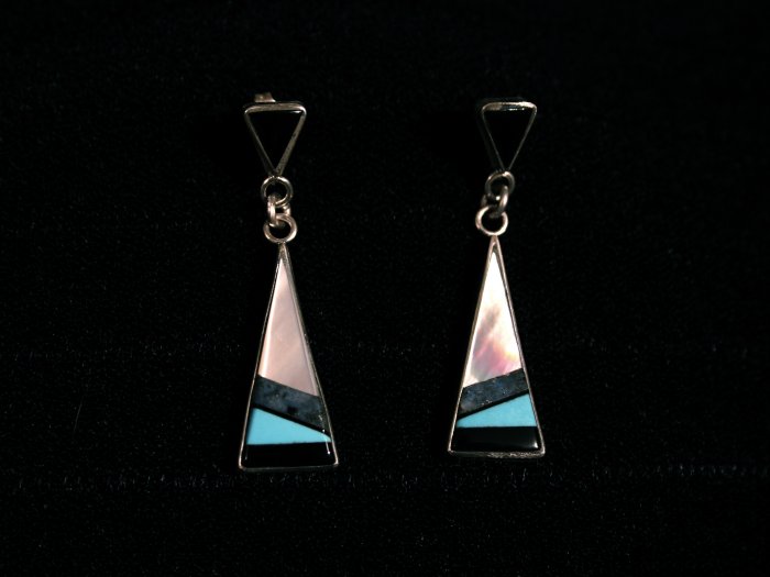 Hanging Triangle Handmade Indian Earrings-7
