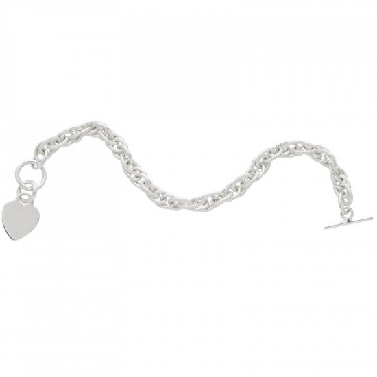 Sterling Silver Braided Bracelet with Dangling Heart