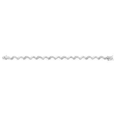 Sterling Silver Bracelet with 18 Genuine Diamonds