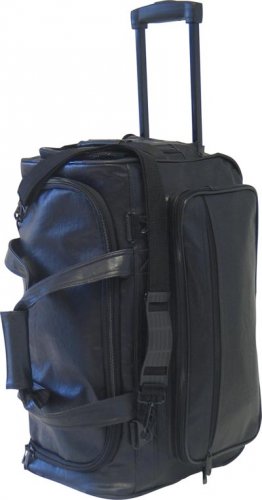 Embassy Black Faux Leather Tote/Trolley Bag