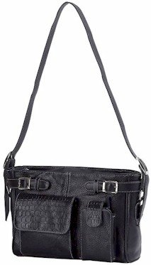 Embassy Hand-Sewn Pebble Grain Genuine Leather Purse with Alligator Style Embossing.