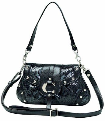 Embassy Black Faux Snake Skin Purse